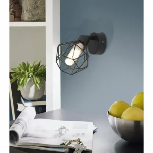 Luminaires Eglo Spot mural EGLO ZAPATA LED Noir, 1 lumière* Lampes En Verre