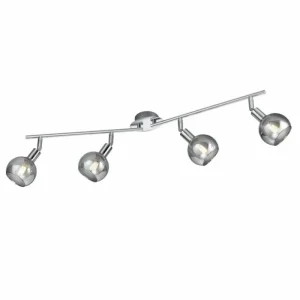 Luminaires Reality Spot Reality BREST Chrome, 4 lumières* Lampes En Verre