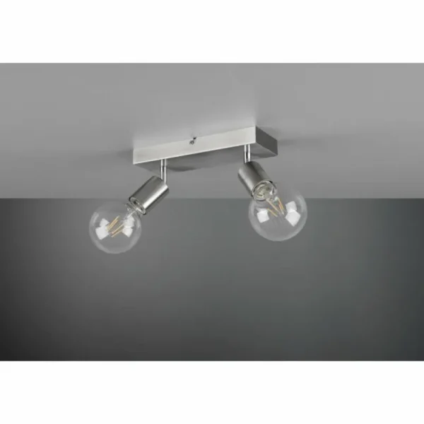 Luminaires Reality Spot Reality Vannes Nickel mat, 2 lumières* Lampes En Verre