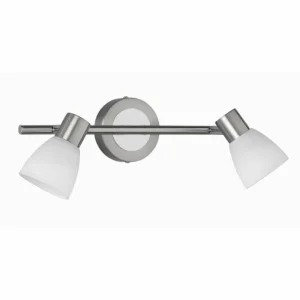 Luminaires Trio Spot Trio CARICO LED Nickel mat, 2 lumières* Lampes En Verre