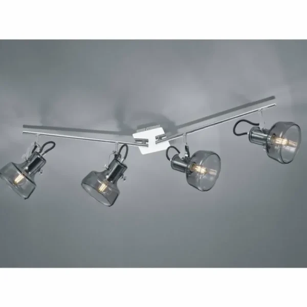 Luminaires Trio Spot Trio Leuchten KOLANI Chrome, 4 lumières* Lampes En Verre