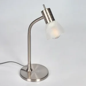 hofstein Stampen Lampe à poser Nickel mat, 1 lumière* Lampes En Verre