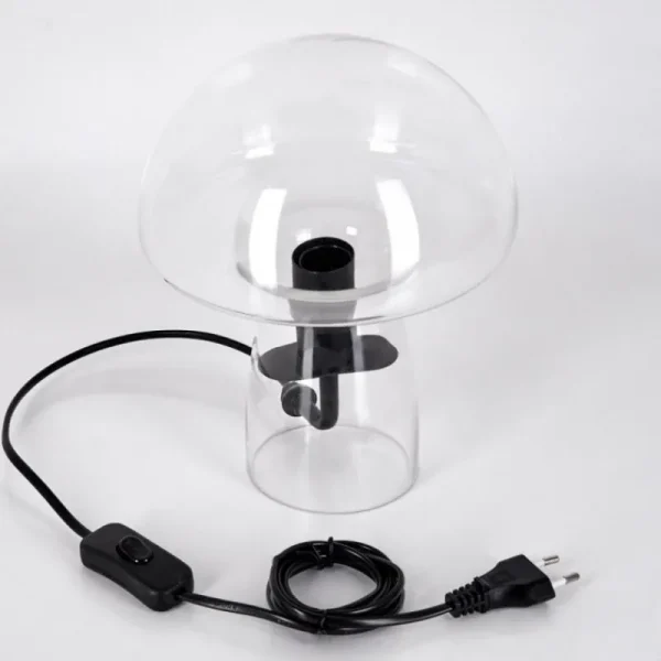 hofstein Style champignon Almagre Lampe à poser Noir, 1 lumière* Lampes En Verre