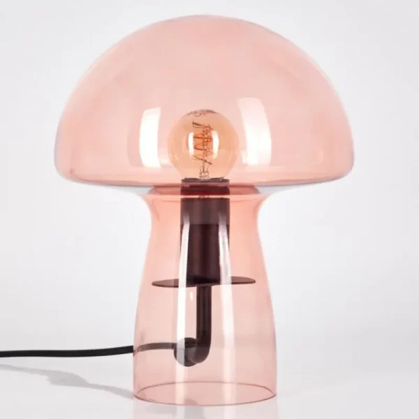 hofstein Style champignon Almagre Lampe à poser Noir, 1 lumière* Lampes En Verre