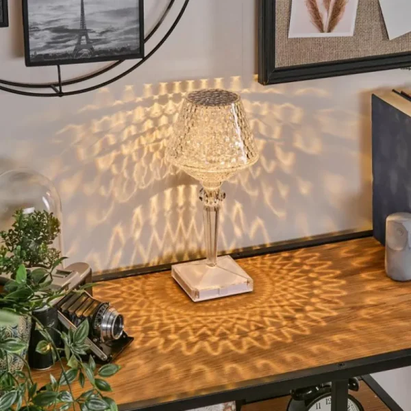 hofstein Style champignon Balsa Lampe à poser, Liseuse LED Transparent, 1 lumière* Lampes Modernes