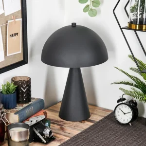 hofstein Style champignon Nor Lampe à poser Noir, 1 lumière* Lampes Modernes