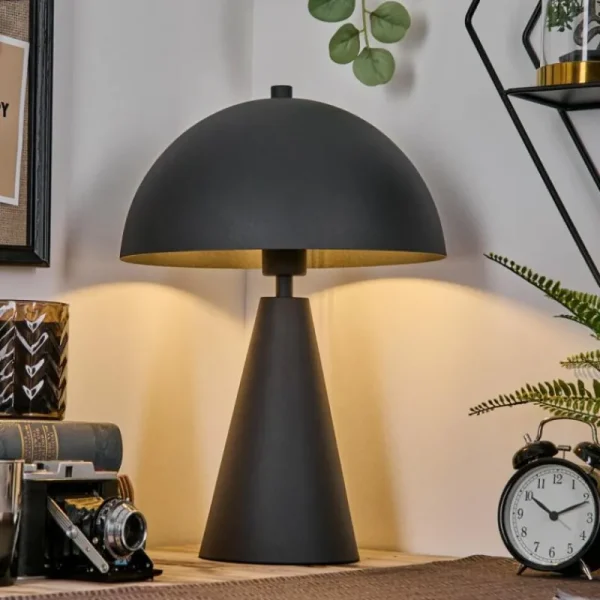 hofstein Style champignon Nor Lampe à poser Noir, 1 lumière* Lampes Modernes
