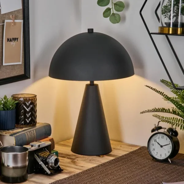 hofstein Style champignon Nor Lampe à poser Noir, 1 lumière* Lampes Modernes