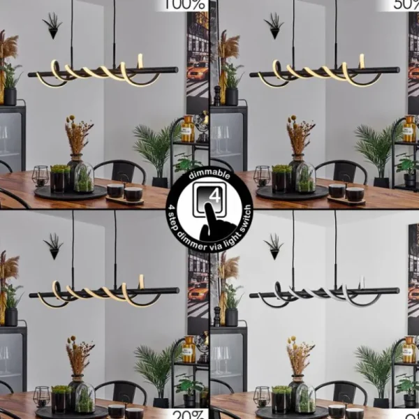 hofstein Suspension Alvarim LED Noir, 1 lumière* Lampes Modernes