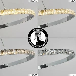 hofstein Suspension Avelar LED Chrome, Transparent, 1 lumière* Lampes En Verre