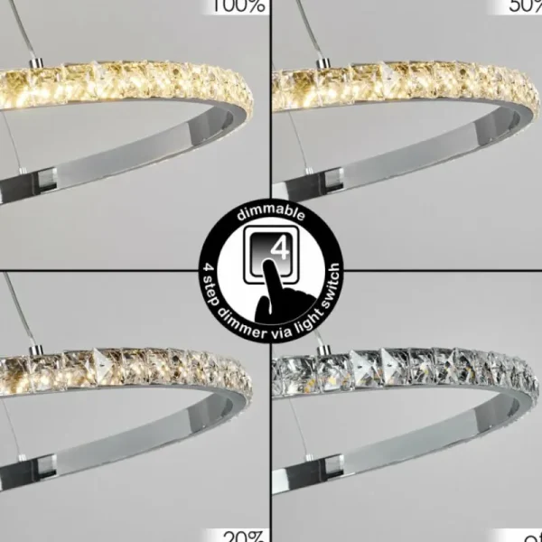 hofstein Suspension Avelar LED Chrome, Transparent, 1 lumière* Lampes En Verre