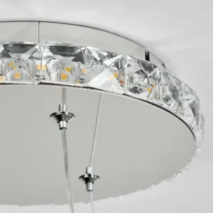 hofstein Suspension Avelar LED Chrome, Transparent, 1 lumière* Lampes En Verre