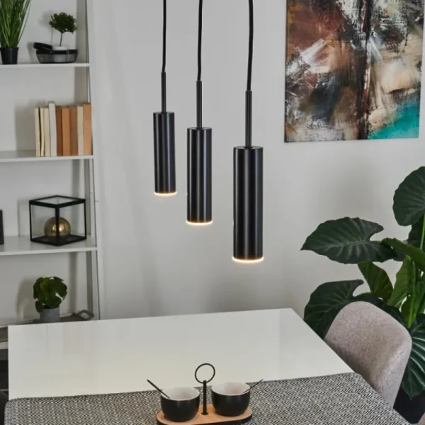 hofstein Suspension Dalheim LED Noir, 3 lumières* Lampes Modernes