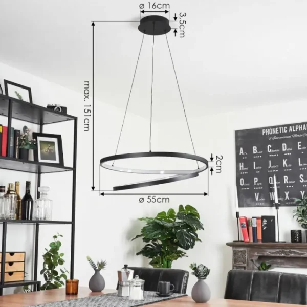 hofstein Suspension Fioso LED Noir, 1 lumière* Lampes Modernes