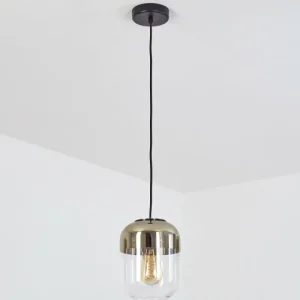hofstein Suspension Golpilhal Or, Clair, 1 lumière* Lampes En Verre