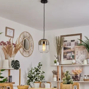 hofstein Suspension Golpilhal Or, Clair, 1 lumière* Lampes En Verre