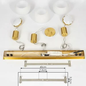 hofstein Suspension Izenave LED Laiton, 3 lumières* Lampes En Verre