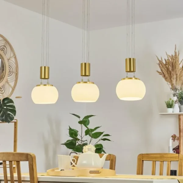 hofstein Suspension Izenave LED Laiton, 3 lumières* Lampes En Verre
