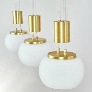 hofstein Suspension Izenave LED Laiton, 3 lumières* Lampes En Verre