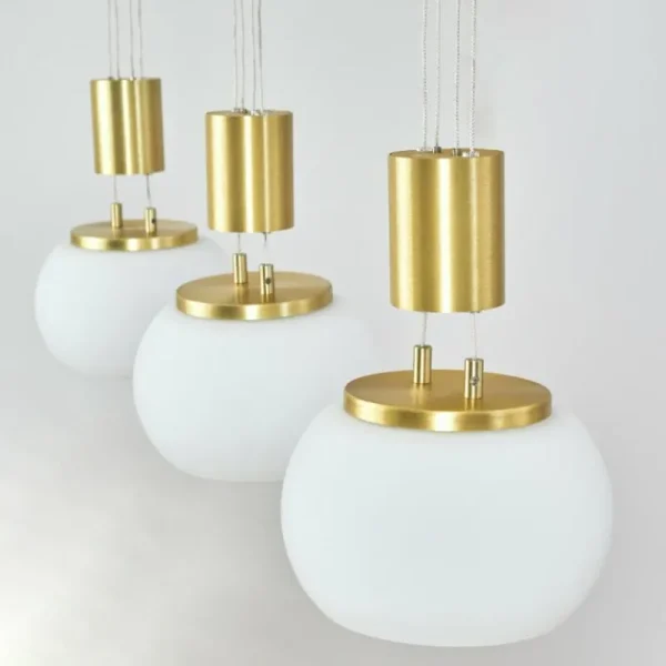 hofstein Suspension Izenave LED Laiton, 3 lumières* Lampes En Verre