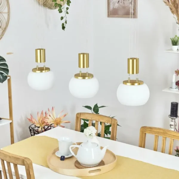 hofstein Suspension Izenave LED Laiton, 3 lumières* Lampes En Verre