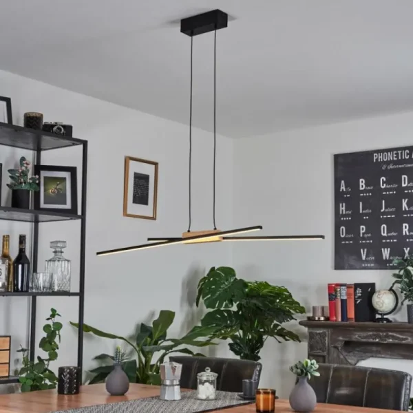 hofstein Suspension Meiral LED Noir, 2 lumières* Lampes Modernes