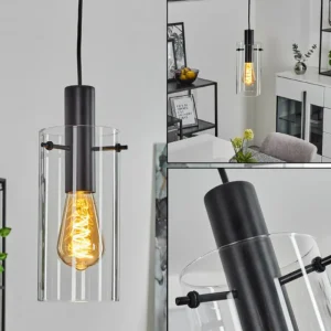 hofstein Suspension Miaqui Noir, 1 lumière* Lampes En Verre