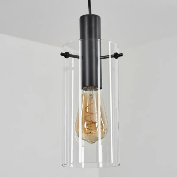 hofstein Suspension Miaqui Noir, 1 lumière* Lampes En Verre