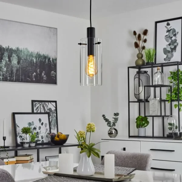 hofstein Suspension Miaqui Noir, 1 lumière* Lampes En Verre