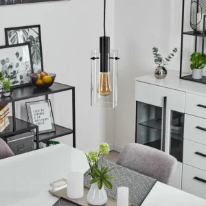 hofstein Suspension Miaqui Noir, 1 lumière* Lampes En Verre