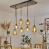 hofstein Suspension Nanami Argent Oxydé, Or, 7 lumières* Lampes En Verre