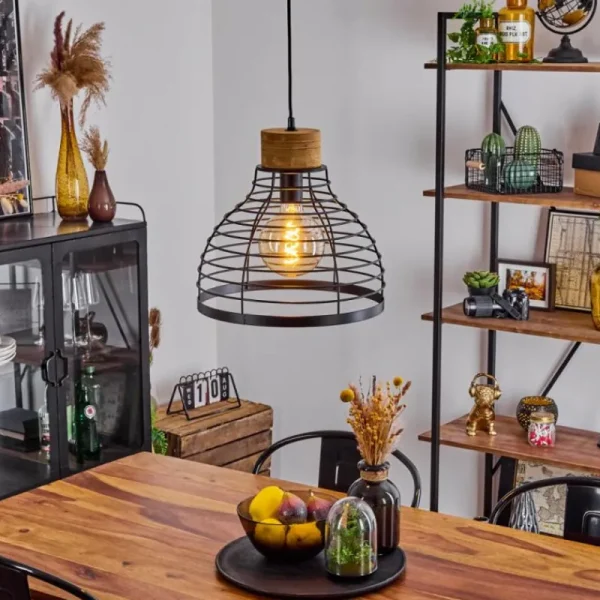 hofstein Suspension Omba Écru, Noir, 1 lumière* Lampes Modernes