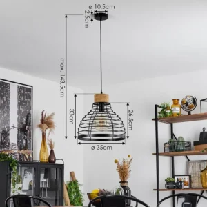 hofstein Suspension Omba Écru, Noir, 1 lumière* Lampes Modernes