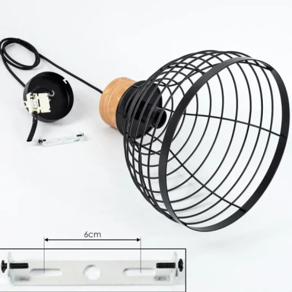 hofstein Suspension Omba Écru, Noir, 1 lumière* Lampes Modernes