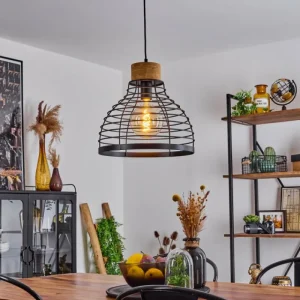 hofstein Suspension Omba Écru, Noir, 1 lumière* Lampes Modernes