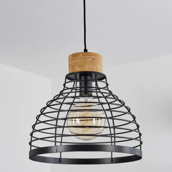 hofstein Suspension Omba Écru, Noir, 1 lumière* Lampes Modernes