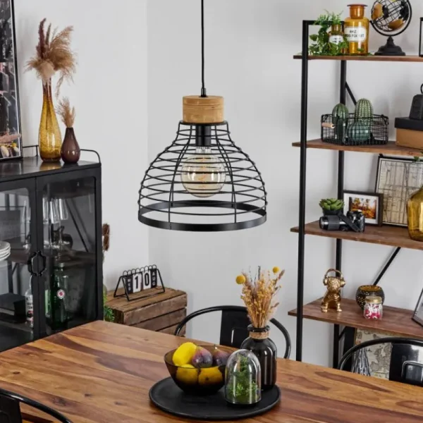 hofstein Suspension Omba Écru, Noir, 1 lumière* Lampes Modernes