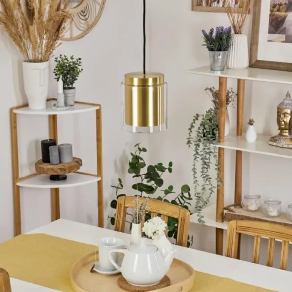 hofstein Suspension Pimeirol Noir, 1 lumière* Lampes En Verre