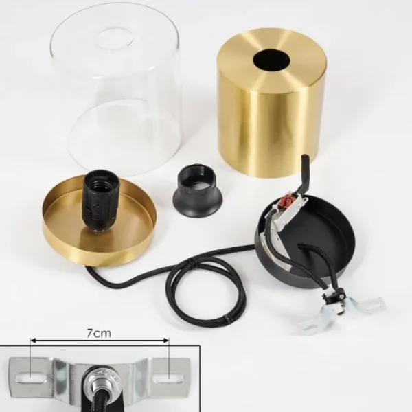 hofstein Suspension Pimeirol Noir, 1 lumière* Lampes En Verre