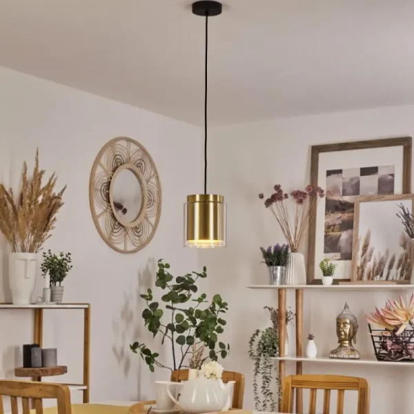 hofstein Suspension Pimeirol Noir, 1 lumière* Lampes En Verre