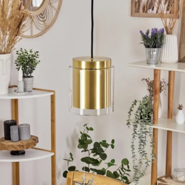 hofstein Suspension Pimeirol Noir, 1 lumière* Lampes En Verre