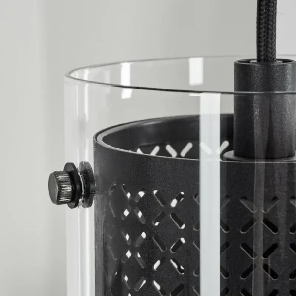 hofstein Suspension Rasperden Noir, 3 lumières* Lampes En Verre