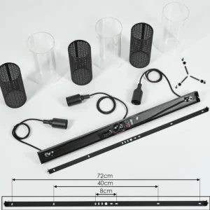 hofstein Suspension Rasperden Noir, 3 lumières* Lampes En Verre