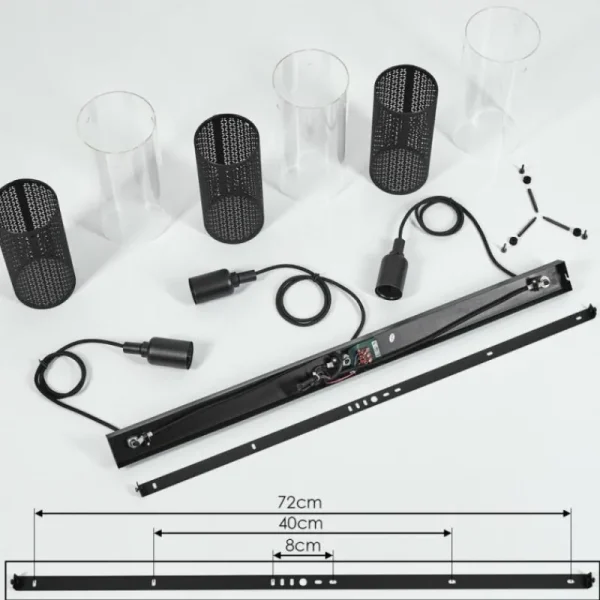 hofstein Suspension Rasperden Noir, 3 lumières* Lampes En Verre