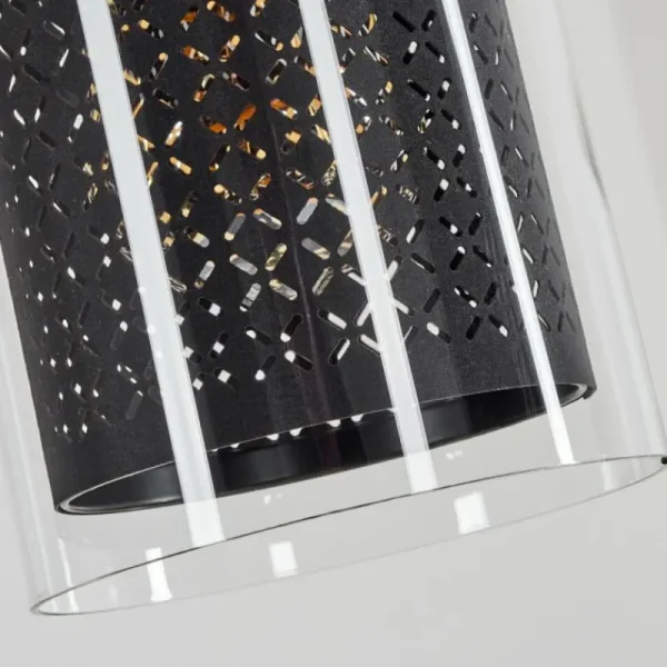 hofstein Suspension Rasperden Noir, 3 lumières* Lampes En Verre