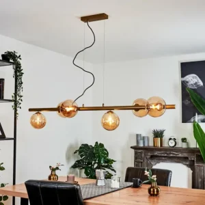 hofstein Suspension Remaisnil Laiton, 6 lumières* Lampes En Verre