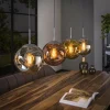 hofstein Suspension Stellar Anthracite, 4 lumières* Lampes En Verre