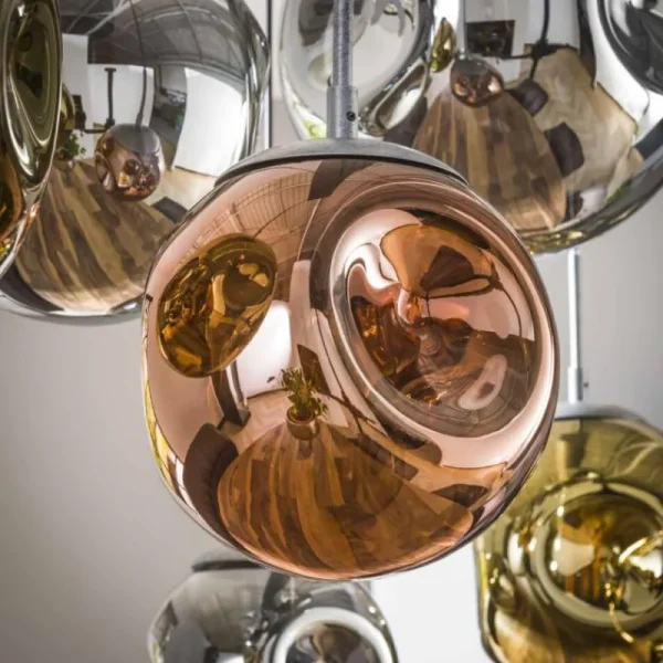 hofstein Suspension Stellar Anthracite, 7 lumières* Lampes En Verre