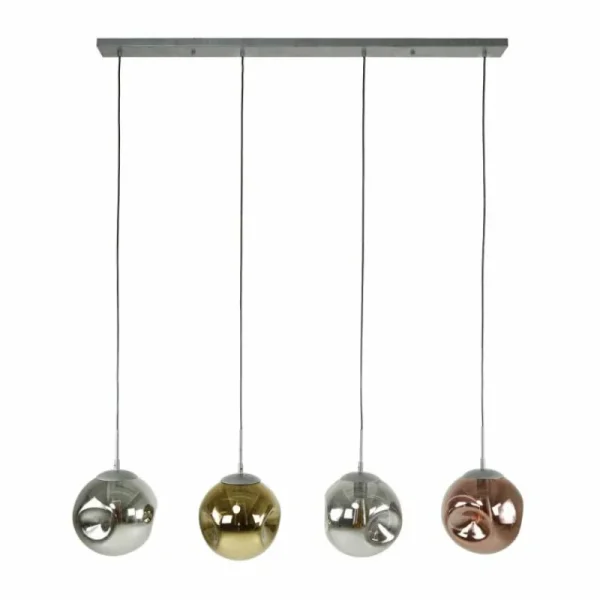 hofstein Suspension Stellar Anthracite, 4 lumières* Lampes En Verre