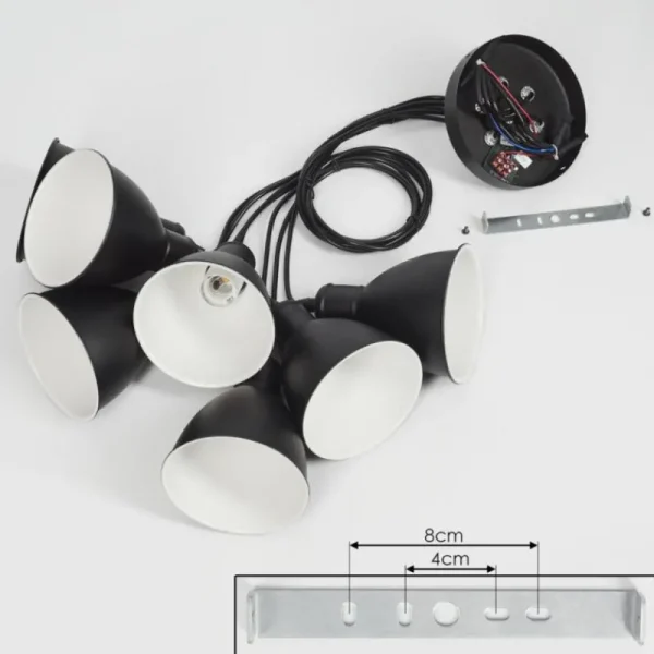 hofstein Suspension Timola Noir, 7 lumières* Lampes Modernes